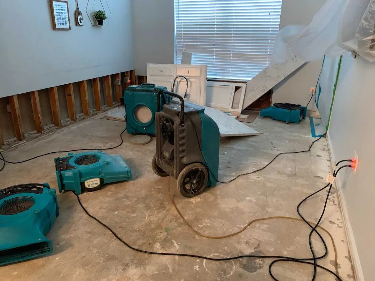 Dehumidifier in flood-cut room for Water Extraction & Removal in Bridgewater